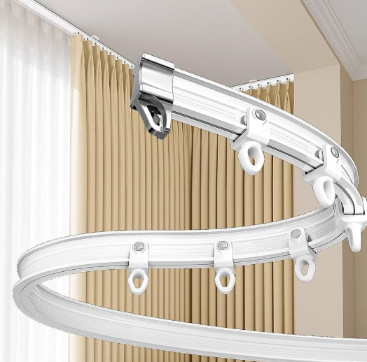 รางม่านโค้งแบบกำหนดเองสำหรับ Bay Windows และหน้าต่างแบบยืดหยุ่น