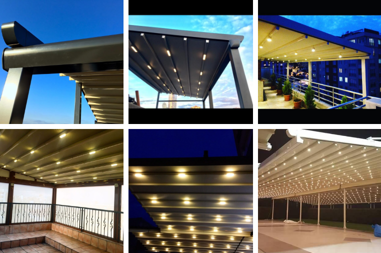 2022 เครื่องยนต์ Aulminum Pergola Awnings