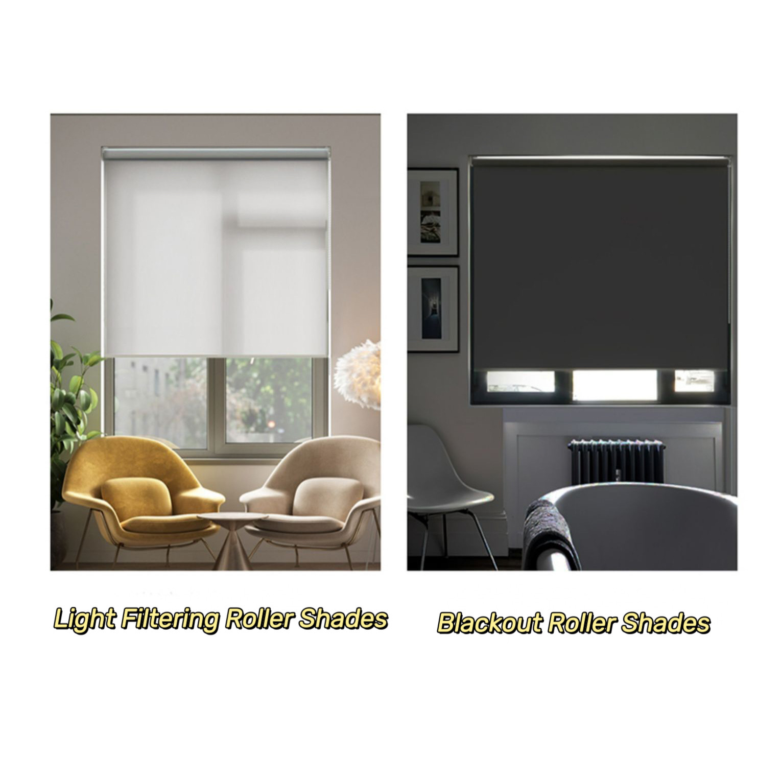 เอฟเฟกต์แรเงาในร่ม Blackout Roller Shades