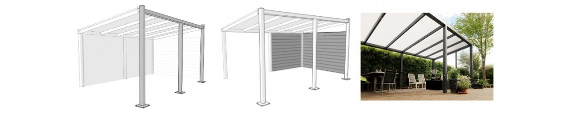 อลูมิเนียม Pergola ยืนเสริม