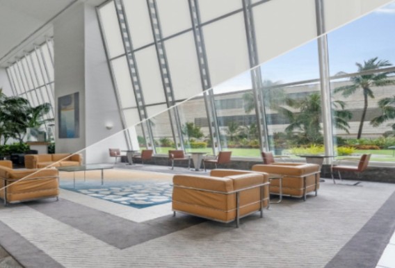 ด้านหน้ากระจกฟิล์มอัจฉริยะ PDLC