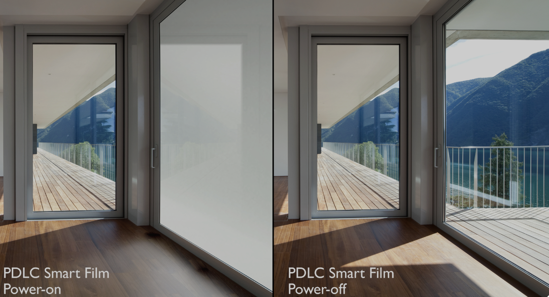 ฟิล์ม PDLC โปร่งใสแบบสลับไฟฟ้าได้