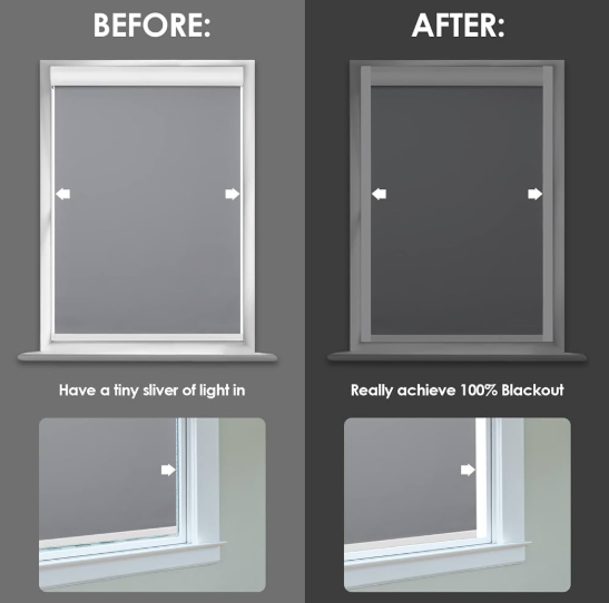 แถบ Blackout Light Blocker สำหรับมู่ลี่หน้าต่าง